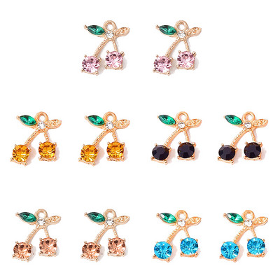 Peixin 10 tk/komplekt võluv värviline kristallkirss ripats puu rippuv ehted tarvikud DIY kõrvarõngad ehete valmistamise tarvikud