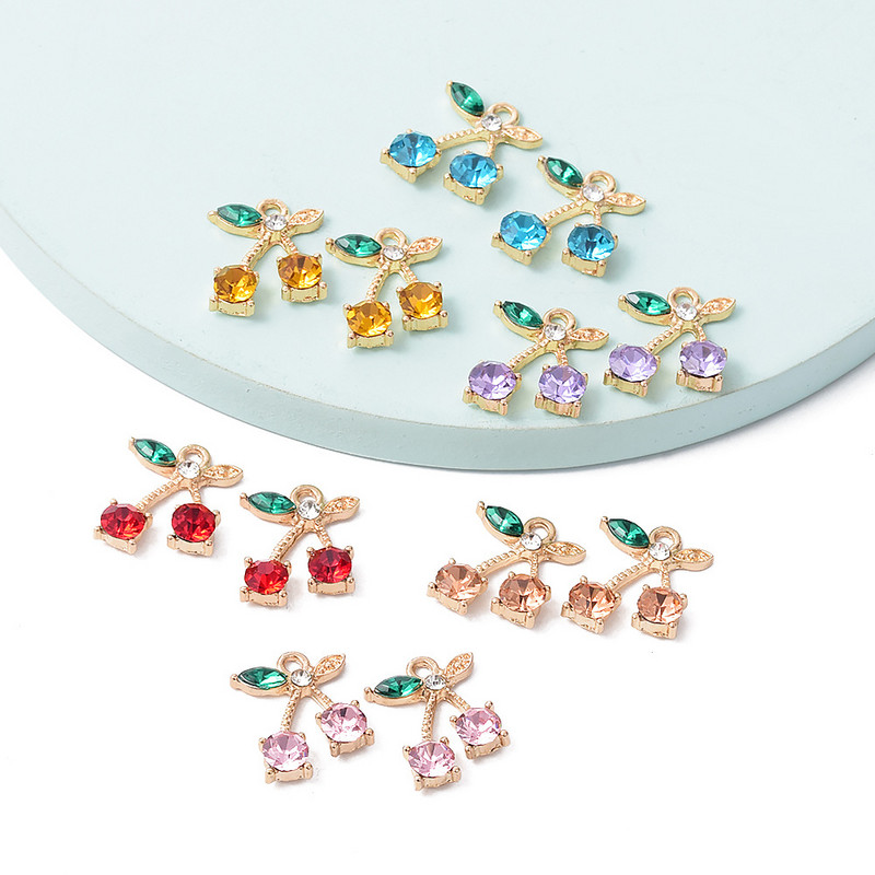 Peixin 10 tk/komplekt võluv värviline kristallkirss ripats puu rippuv ehted tarvikud DIY kõrvarõngad ehete valmistamise tarvikud