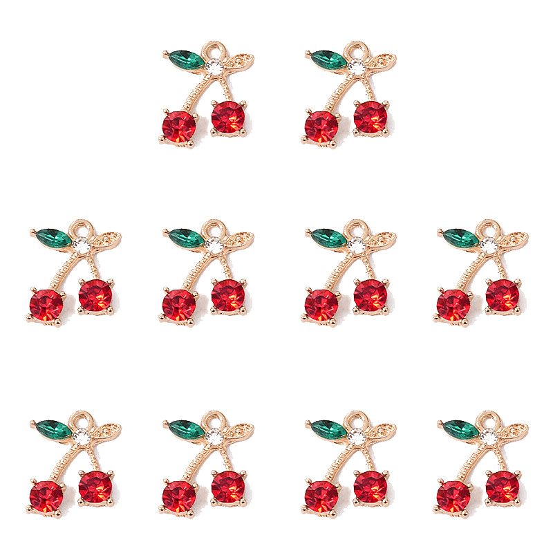 Peixin 10 tk/komplekt võluv värviline kristallkirss ripats puu rippuv ehted tarvikud DIY kõrvarõngad ehete valmistamise tarvikud