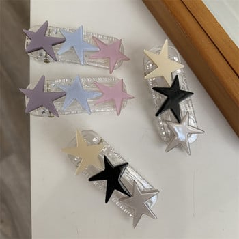 Корейска модна шнола за коса Pentagram Star за жени Sweet Cute Charm Girly Y2k Естетична фиба Harajuku Trend Аксесоари за коса