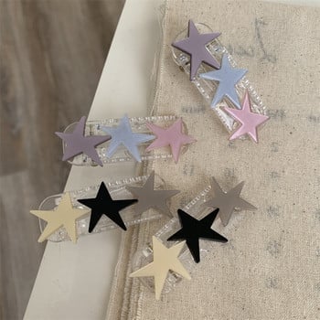 Корейска модна шнола за коса Pentagram Star за жени Sweet Cute Charm Girly Y2k Естетична фиба Harajuku Trend Аксесоари за коса