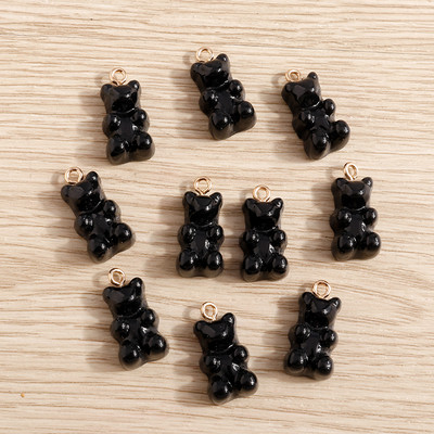 20tk 11*22mm multifilmi kommid Värvid vaik karu võlusid ehete tegemiseks armsad kõrvarõngad kaelakeed käevõrud isetegemises käsitöö aksessuaarid