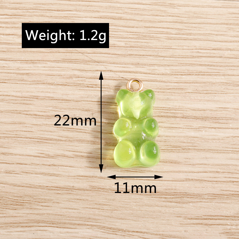 20tk 11*22mm multifilmi kommid Värvid vaik karu võlusid ehete tegemiseks armsad kõrvarõngad kaelakeed käevõrud isetegemises käsitöö aksessuaarid