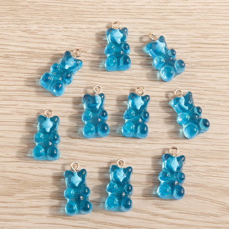 20tk 11*22mm multifilmi kommid Värvid vaik karu võlusid ehete tegemiseks armsad kõrvarõngad kaelakeed käevõrud isetegemises käsitöö aksessuaarid