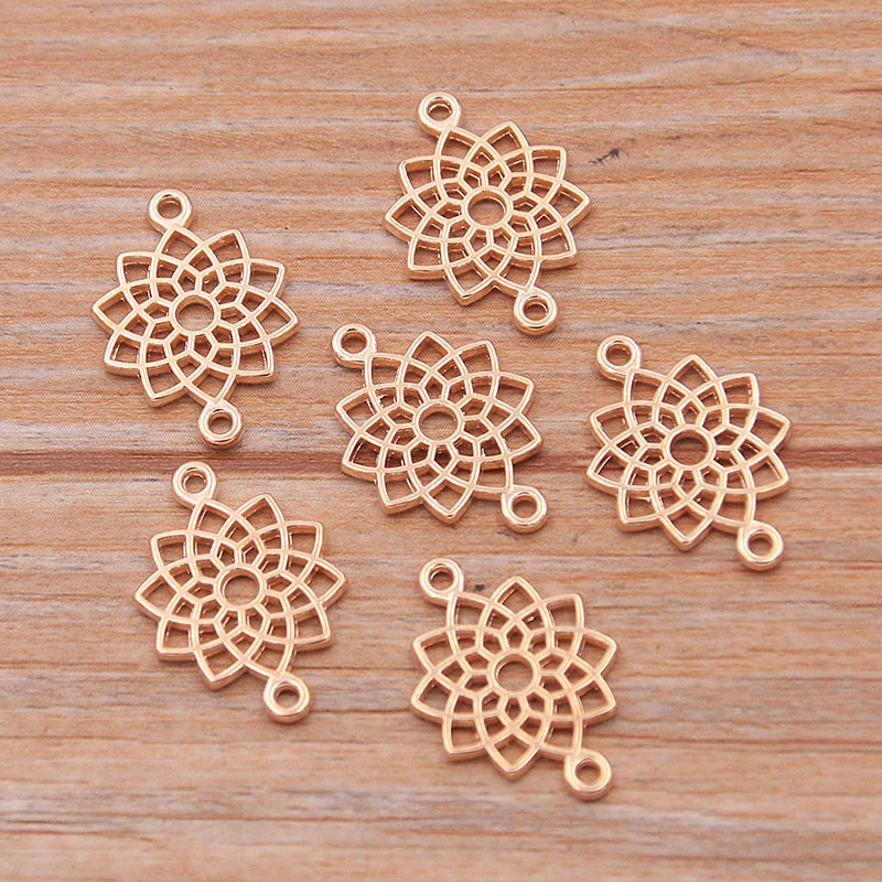 30 tk 13 * 20 mm kahevärvilised tsingisulamist retro ripatsid, poorsed ühendused, ühendaja DIY võlu kaelakee käevõru ehete tarvik