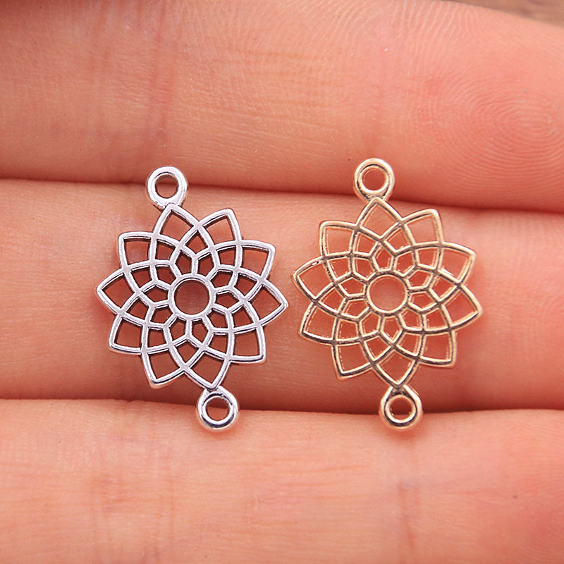 30 tk 13 * 20 mm kahevärvilised tsingisulamist retro ripatsid, poorsed ühendused, ühendaja DIY võlu kaelakee käevõru ehete tarvik