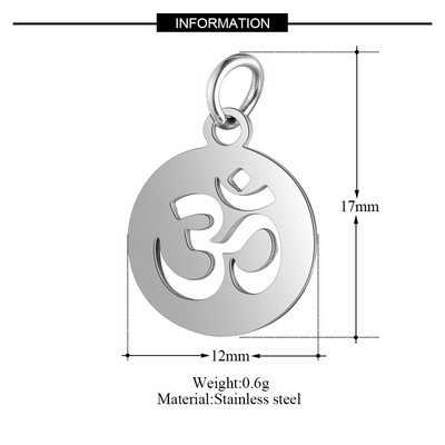 5 tk/partii roostevabast terasest Yin Yang diy käevõru valmistamine pistikute võlu hulgimüük päikese OM pistikute ripats ehete jaoks