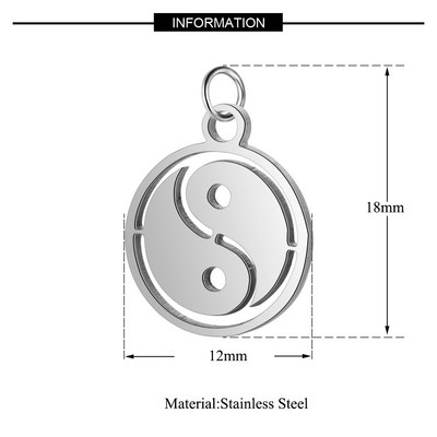 5 tk/partii roostevabast terasest Yin Yang diy käevõru valmistamine pistikute võlu hulgimüük päikese OM pistikute ripats ehete jaoks