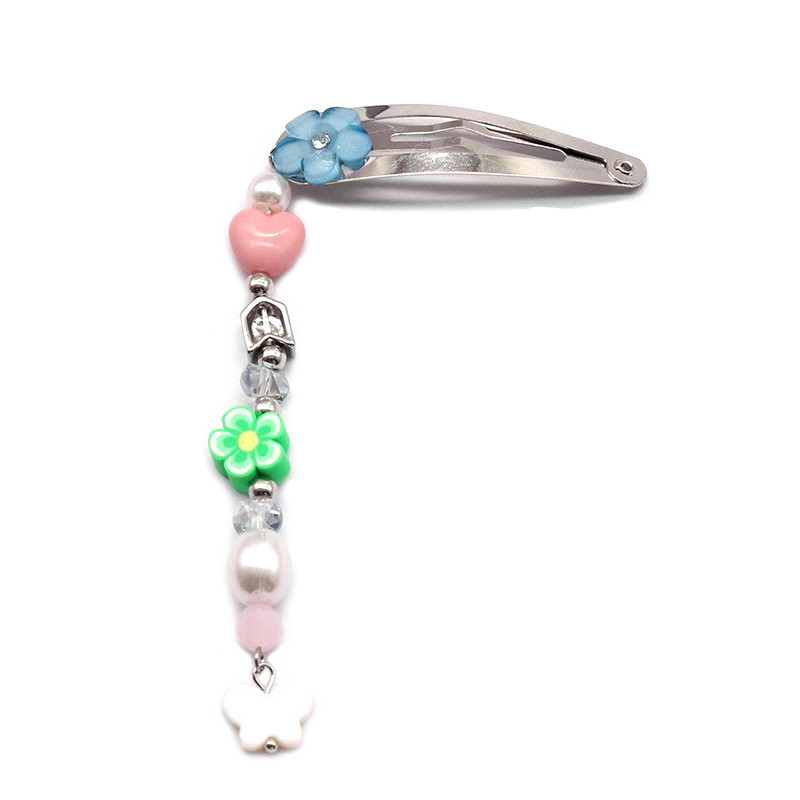 Värviline liblikas lillekarp helmestega tutiga Bobby Pin naistele Charm Trend Sweet Snap Clips Juhuslikud moodsad juukseaksessuaarid