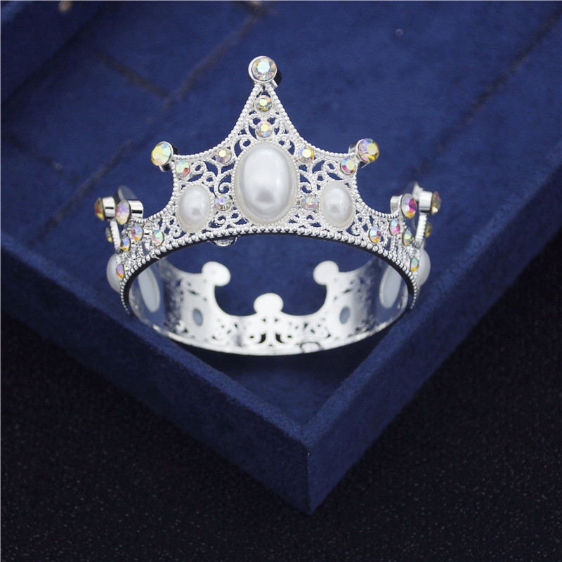 Promocija Metalna legura Biseri Mala kruna Party Rođendan Vjenčanje Tijare Diadem Nakit Ukrasi Dječja mala kruna za tortu