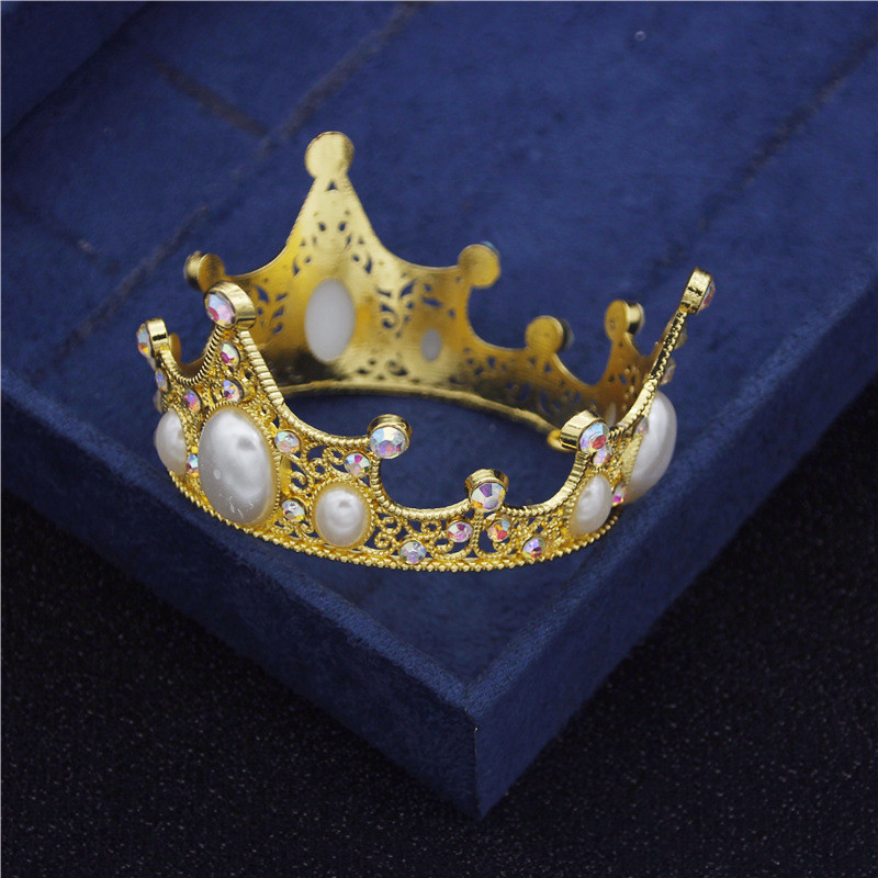 Promocija Metalna legura Biseri Mala kruna Party Rođendan Vjenčanje Tijare Diadem Nakit Ukrasi Dječja mala kruna za tortu