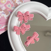 Korea flokeeriv sametine roosa kaarjas juukseklamber naistele, armas, armas, neiulik, võluv juuksenõel Vintage esteetilised juukseaksessuaarid