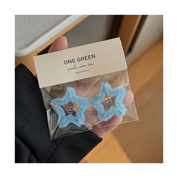 Macaron Color βελούδινο αστέρι Pentagram Bobby Pin Harajuku Sweet Cute girly κλιπ μαλλιών για γυναίκες Αισθητική Y2k Αξεσουάρ μαλλιών Δώρα