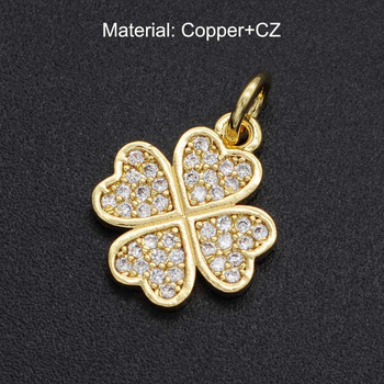 11x14mm CZ Zircon DIY Jewelry Flower Charm μενταγιόν Χονδρική μόδα κοσμήματα μενταγιόν Jewellwery Finding Supplies