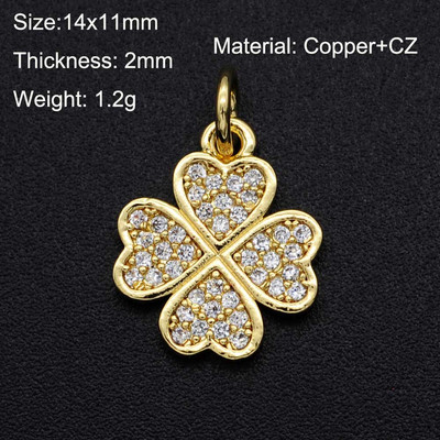 11x14mm CZ tsirkoon ehted, lillede võluripatsid, hulgimüük moe-ehete ripatsid ehete otsimise tarvikud