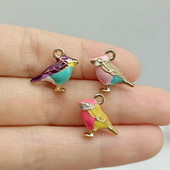 10db/csomag 14*17mm 3D Cute Madárzománc Charms Csatlakozó illik Nyaklánc karkötő DIY Divat Ékszer Kiegészítő