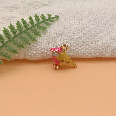10db/csomag 14*17mm 3D Cute Madárzománc Charms Csatlakozó illik Nyaklánc karkötő DIY Divat Ékszer Kiegészítő