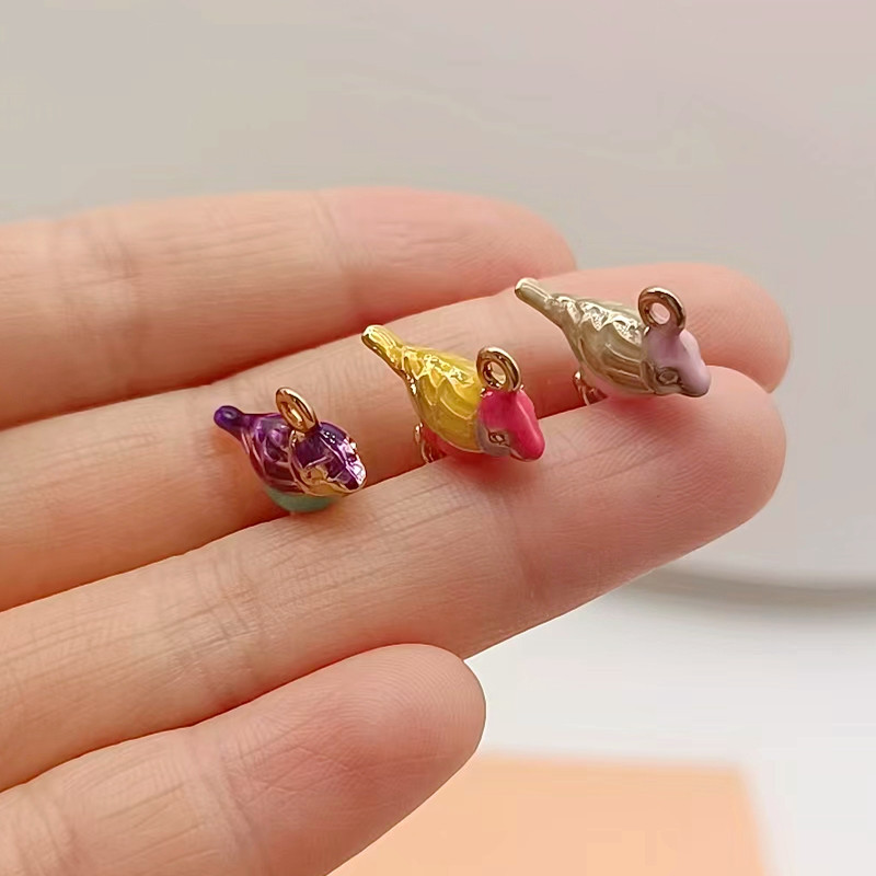 10db/csomag 14*17mm 3D Cute Madárzománc Charms Csatlakozó illik Nyaklánc karkötő DIY Divat Ékszer Kiegészítő