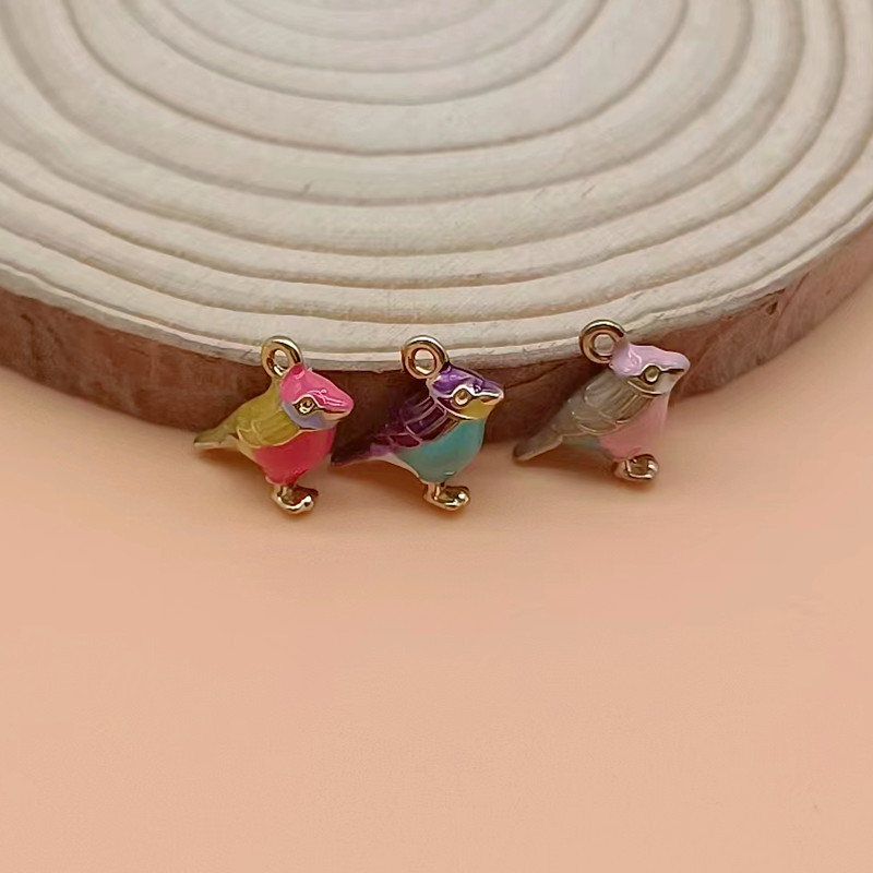 10db/csomag 14*17mm 3D Cute Madárzománc Charms Csatlakozó illik Nyaklánc karkötő DIY Divat Ékszer Kiegészítő
