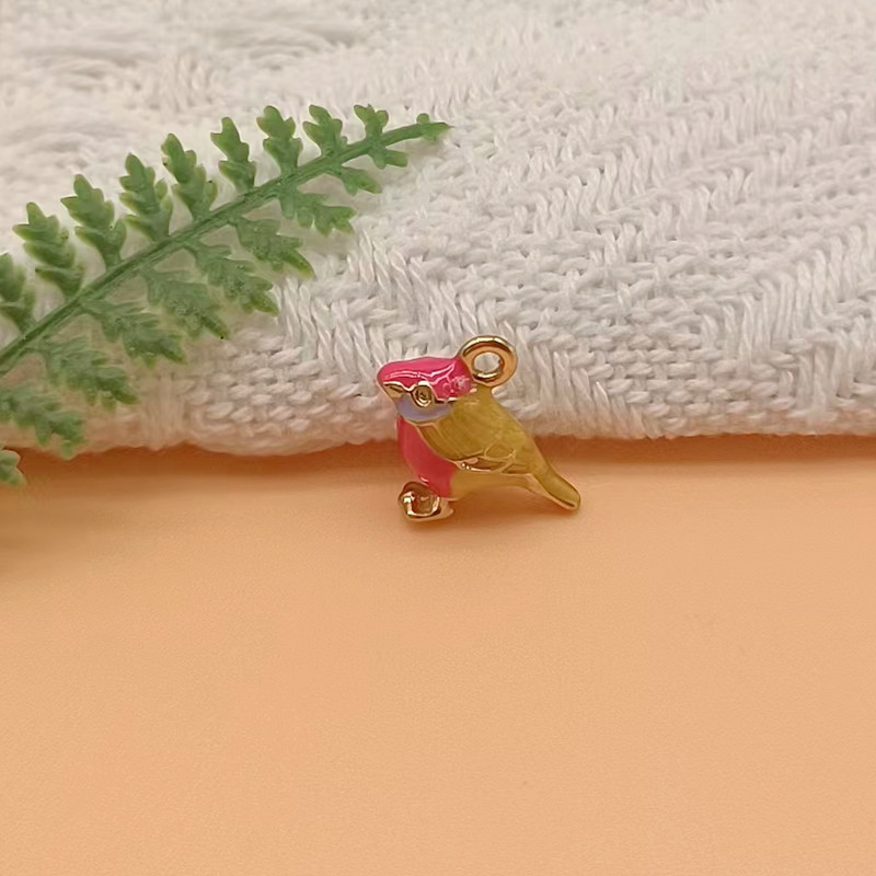 10db/csomag 14*17mm 3D Cute Madárzománc Charms Csatlakozó illik Nyaklánc karkötő DIY Divat Ékszer Kiegészítő