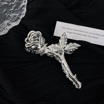 Kreativna metalna kopča s ružičastim kandžama za žene Temperamentni šarm Nježna osobnost kopča za morskog psa Vintage modni dodaci za kosu Pokloni