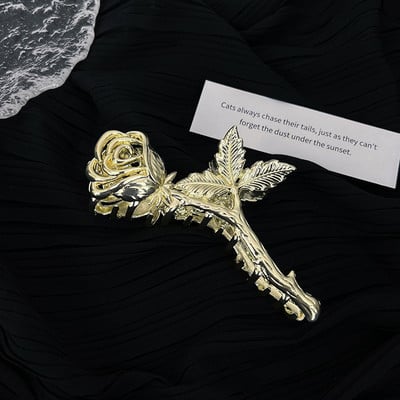 Kreativna metalna kopča s ružičastim kandžama za žene Temperamentni šarm Nježna osobnost kopča za morskog psa Vintage modni dodaci za kosu Pokloni