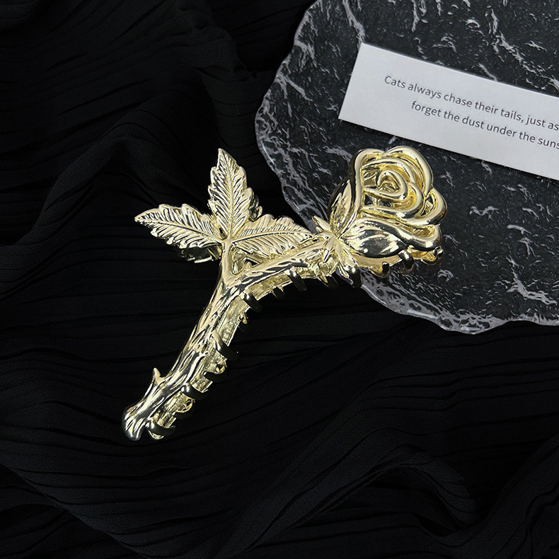 Kreativna metalna kopča s ružičastim kandžama za žene Temperamentni šarm Nježna osobnost kopča za morskog psa Vintage modni dodaci za kosu Pokloni