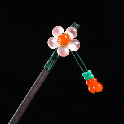 Vintage puidust lilleline juuksenõel naistele Antiikne juuksepulk tüdrukutele juukseklambrite kostüüm Hiina juukseaksessuaarid juuksenõelad заколки