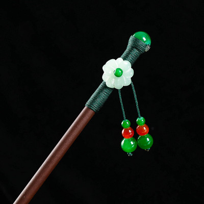 Vintage puidust lilleline juuksenõel naistele Antiikne juuksepulk tüdrukutele juukseklambrite kostüüm Hiina juukseaksessuaarid juuksenõelad заколки