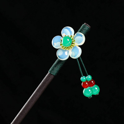 Vintage puidust lilleline juuksenõel naistele Antiikne juuksepulk tüdrukutele juukseklambrite kostüüm Hiina juukseaksessuaarid juuksenõelad заколки