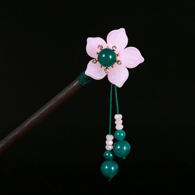 Vintage puidust lilleline juuksenõel naistele Antiikne juuksepulk tüdrukutele juukseklambrite kostüüm Hiina juukseaksessuaarid juuksenõelad заколки