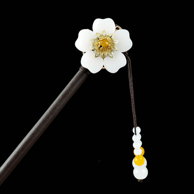 Vintage puidust lilleline juuksenõel naistele Antiikne juuksepulk tüdrukutele juukseklambrite kostüüm Hiina juukseaksessuaarid juuksenõelad заколки