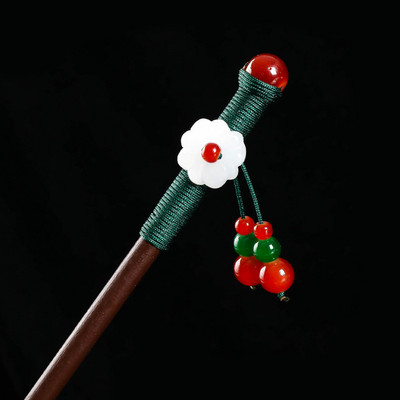 Vintage puidust lilleline juuksenõel naistele Antiikne juuksepulk tüdrukutele juukseklambrite kostüüm Hiina juukseaksessuaarid juuksenõelad заколки