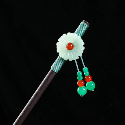 Vintage puidust lilleline juuksenõel naistele Antiikne juuksepulk tüdrukutele juukseklambrite kostüüm Hiina juukseaksessuaarid juuksenõelad заколки