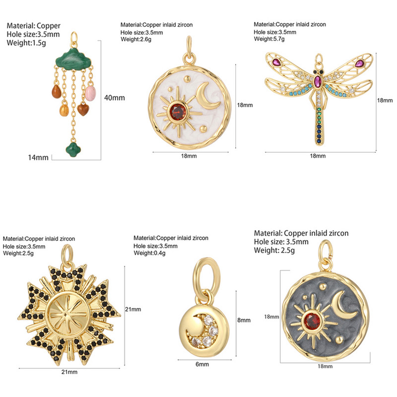 Sunce Oblak Duga Mjesec Dragonfly Privjesci za izradu nakita Bohemian Dijes Diy Naušnice Narukvica Ogrlica Dodaci