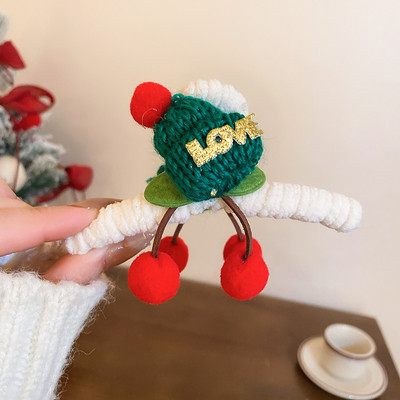 Λούτρινα κινούμενα σχέδια Άγιος Βασίλης με νιφάδα χιονιού νύχια μαλλιών για γυναίκες Γλυκό χαριτωμένο αστείο ρομαντικό κλιπ μαλλιών Χριστουγεννιάτικη μόδα αξεσουάρ μαλλιών