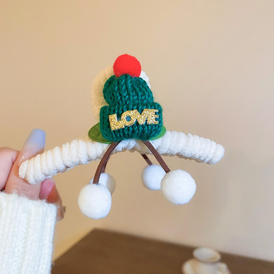 Λούτρινα κινούμενα σχέδια Άγιος Βασίλης με νιφάδα χιονιού νύχια μαλλιών για γυναίκες Γλυκό χαριτωμένο αστείο ρομαντικό κλιπ μαλλιών Χριστουγεννιάτικη μόδα αξεσουάρ μαλλιών