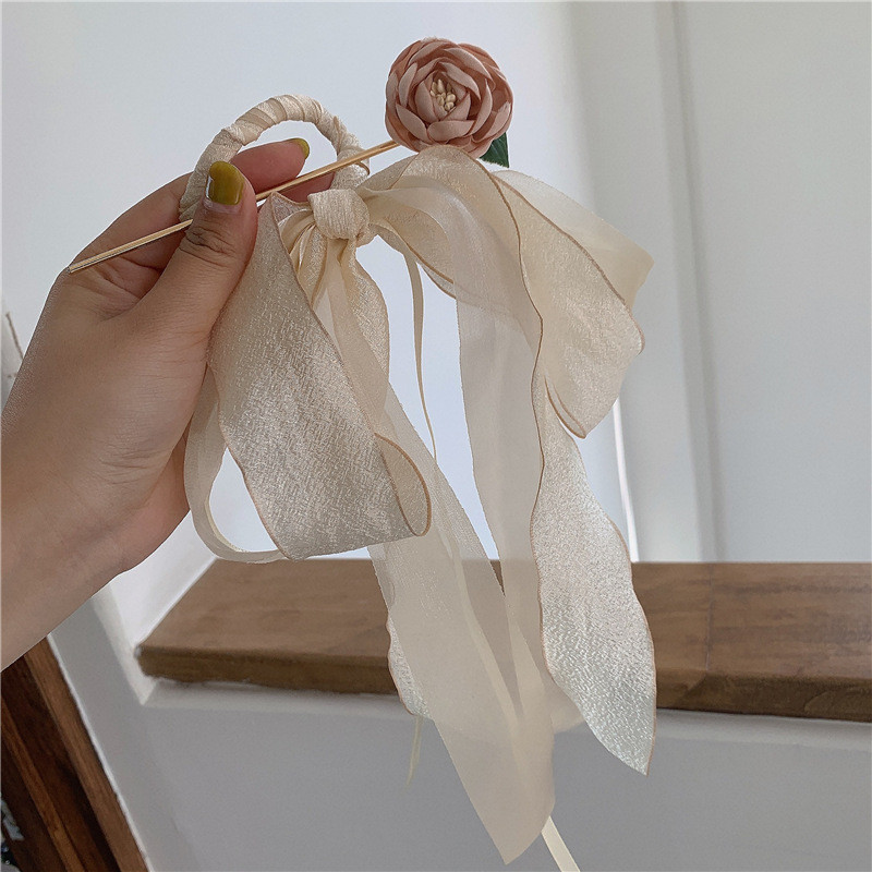 2022. aasta Hiina kikilõngast lilleline juuksenõel naistele magusa temperamendiga unikaalne võluv juuksepulk Vintage Aesthetics juukseaksessuaarid