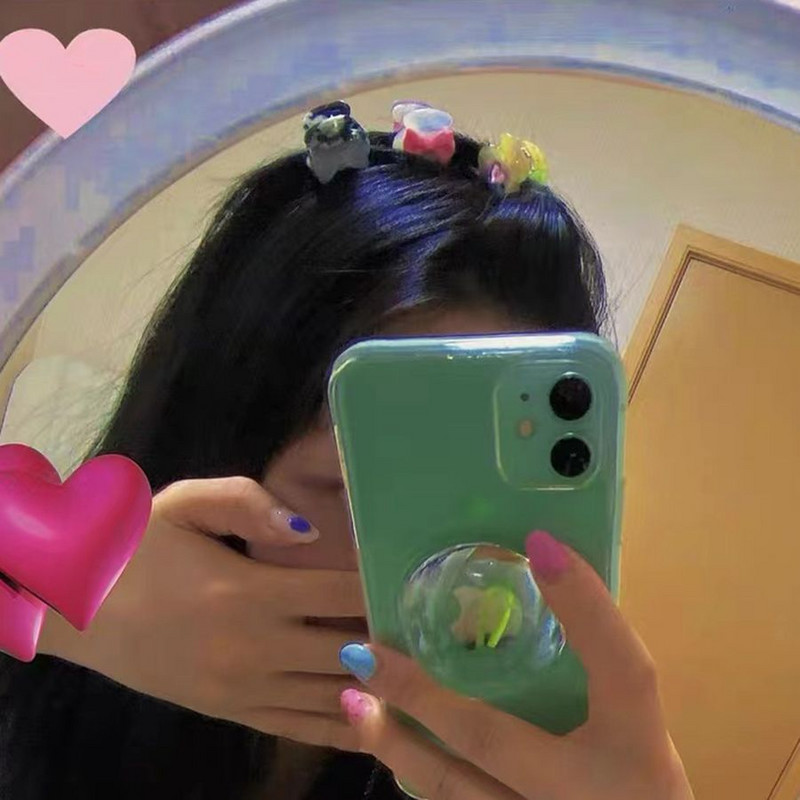 Y2k 90s Aesthetic Bowknot Love Rhinestone Hair Clip για γυναίκες Γλυκό χαριτωμένο μίνι νύχι μαλλιών Ιαπωνικά αξεσουάρ μαλλιών Harajuku Trend