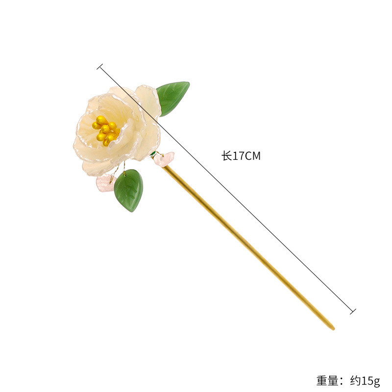 Vintage φουρκέτες Κινέζικο vintage τριαντάφυλλο ραβδί μαλλιών για Hanfu αξεσουάρ Γυναικεία καρφίτσα λουλουδιών Δείγμα κοσμήματος μαλλιών Headpeice κοσμήματα