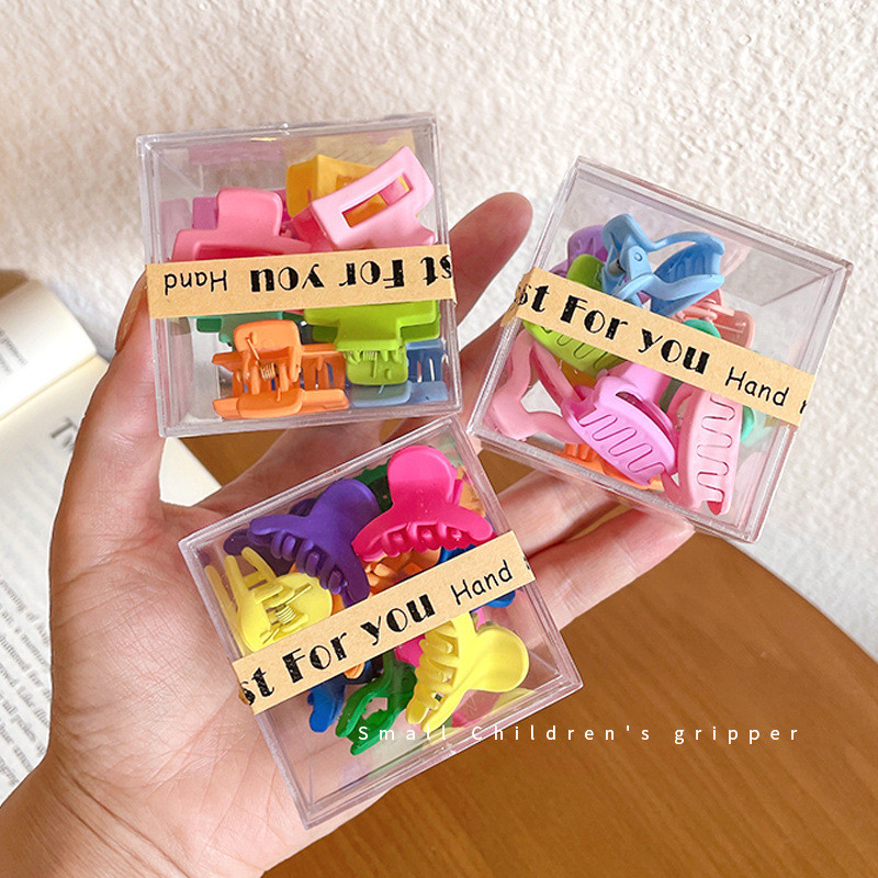 10db/dobozos mini cukorka színes kis markolatcsipesz Aranyos oldalsó csíptetős frufru Clip Broken Hair Clip Hajkiegészítők