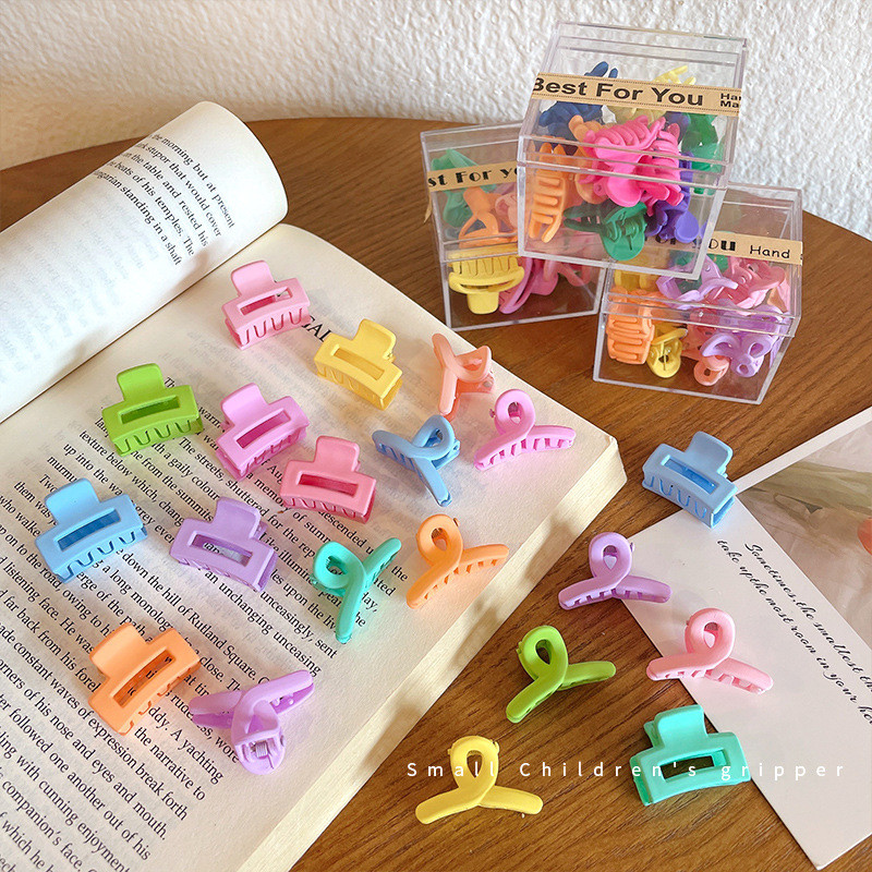 10db/dobozos mini cukorka színes kis markolatcsipesz Aranyos oldalsó csíptetős frufru Clip Broken Hair Clip Hajkiegészítők