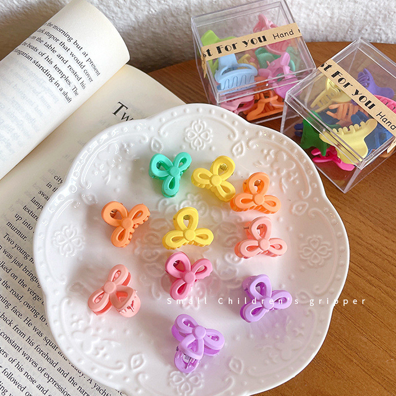 10db/dobozos mini cukorka színes kis markolatcsipesz Aranyos oldalsó csíptetős frufru Clip Broken Hair Clip Hajkiegészítők