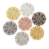 20 tk/partii 25 mm lilled filigraansed ümbrised õõnsad paabulinnu sulgedega ühendused.