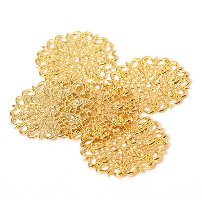 20 tk/partii 25 mm lilled filigraansed ümbrised õõnsad paabulinnu sulgedega ühendused.