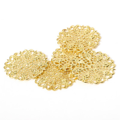 20 tk/partii 25 mm lilled filigraansed ümbrised õõnsad paabulinnu sulgedega ühendused.