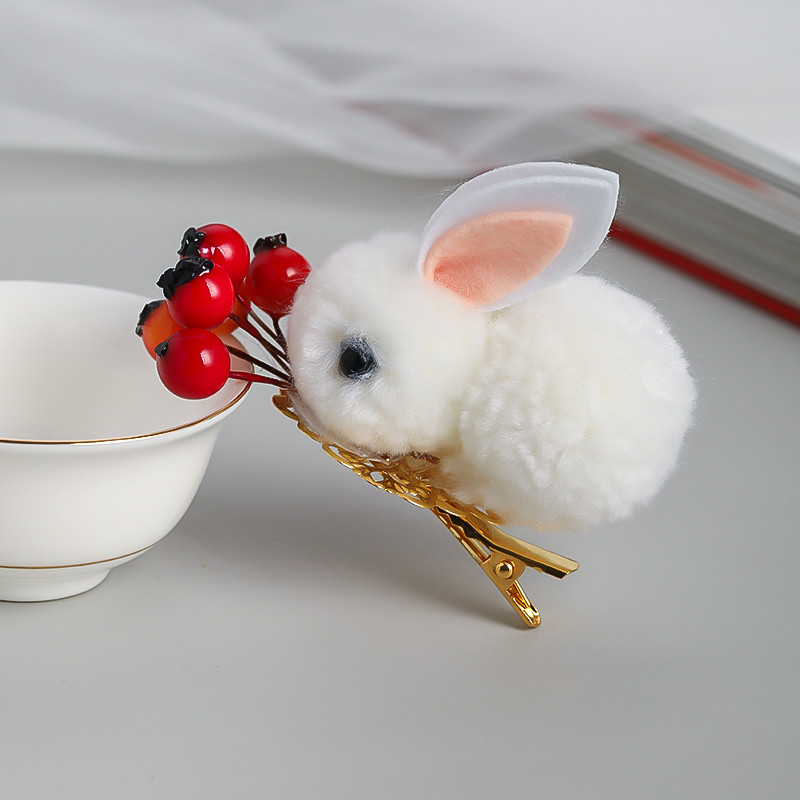 2 kom. slatke loptice za kosu, zečje kopče za kosu, djevojčice, plišane zečje uši, zečje kopče za kosu, dječji dodaci za kosu, 3D plišana frizura za djevojčice