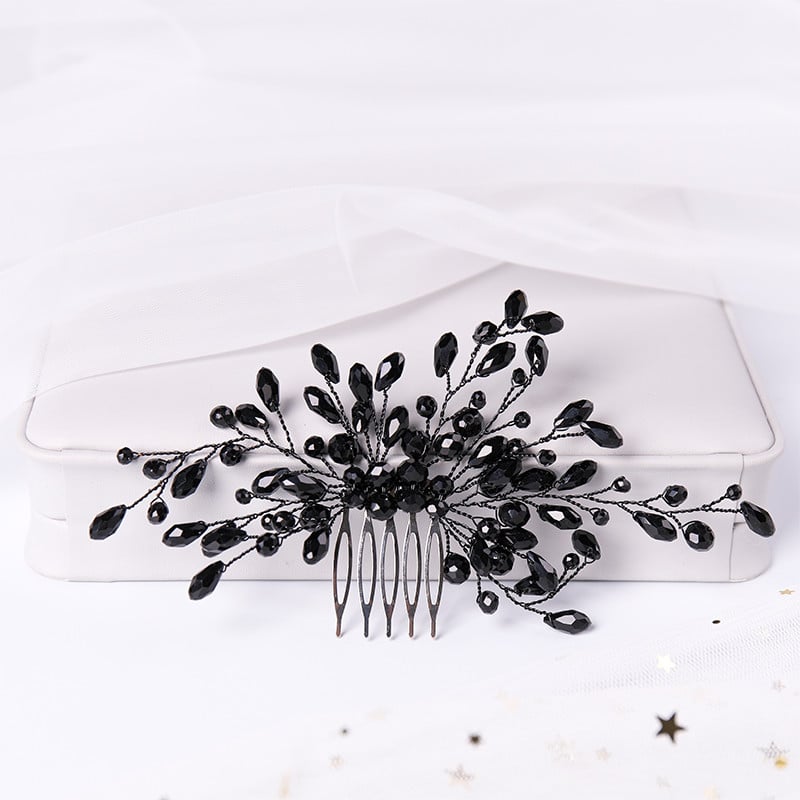 Μόδα Μαύρα Μπλε Κόκκινο Πράσινο Χρώμα Χτένες Μαλλιών Ειδικά Κρυστάλλινα Χειροποίητα Αξεσουάρ Μαλλιά Γάμου Bomicia Νυφικά Γυναικεία Κοσμήματα