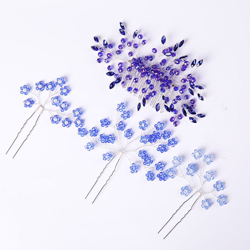 Μόδα Μαύρα Μπλε Κόκκινο Πράσινο Χρώμα Χτένες Μαλλιών Ειδικά Κρυστάλλινα Χειροποίητα Αξεσουάρ Μαλλιά Γάμου Bomicia Νυφικά Γυναικεία Κοσμήματα