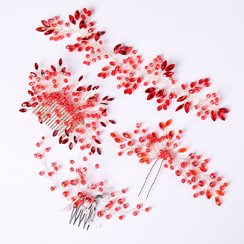 Μόδα Μαύρα Μπλε Κόκκινο Πράσινο Χρώμα Χτένες Μαλλιών Ειδικά Κρυστάλλινα Χειροποίητα Αξεσουάρ Μαλλιά Γάμου Bomicia Νυφικά Γυναικεία Κοσμήματα